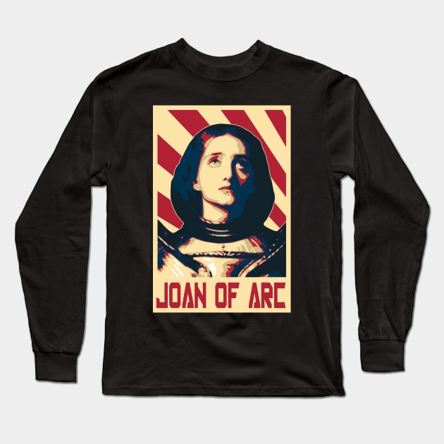 Joan Of Arc Jeanne D'Arc Retro Propaganda Long Sleeve T-Shirt by Nerd_art